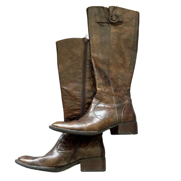 Born Crown Distressed Leather tall boots - Picture 1 of 12